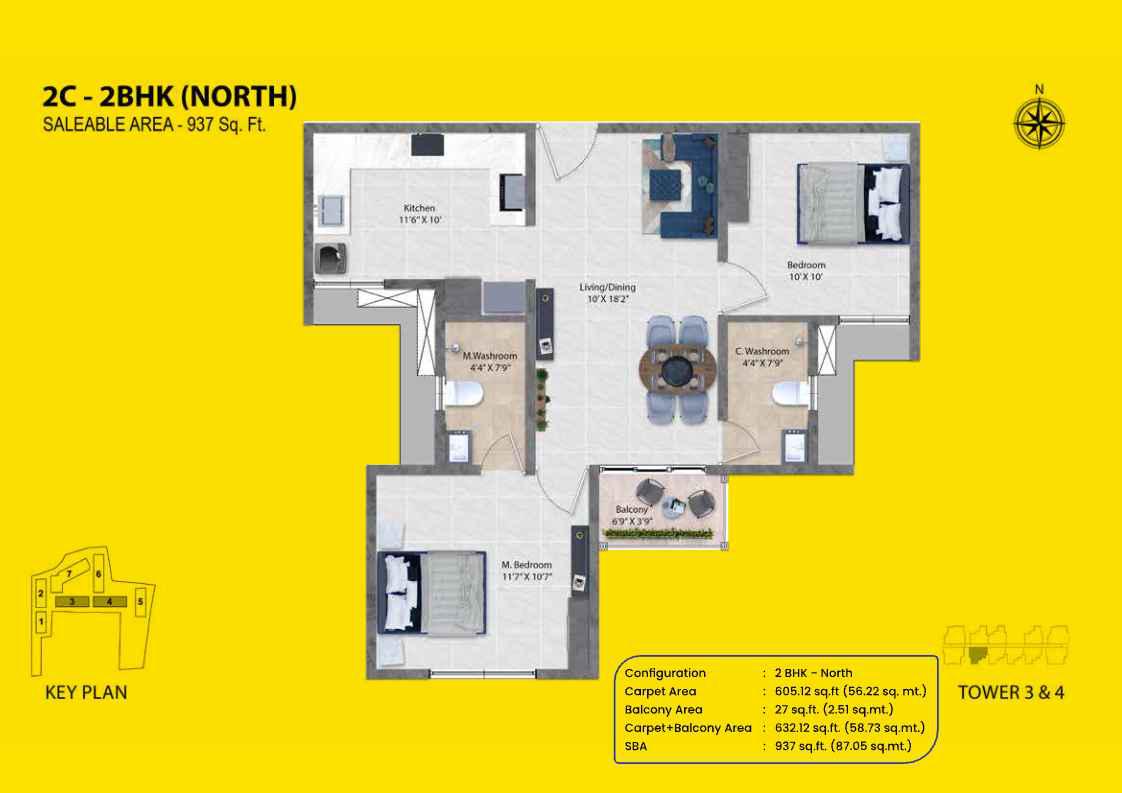 2 BHK Floor Plan 2